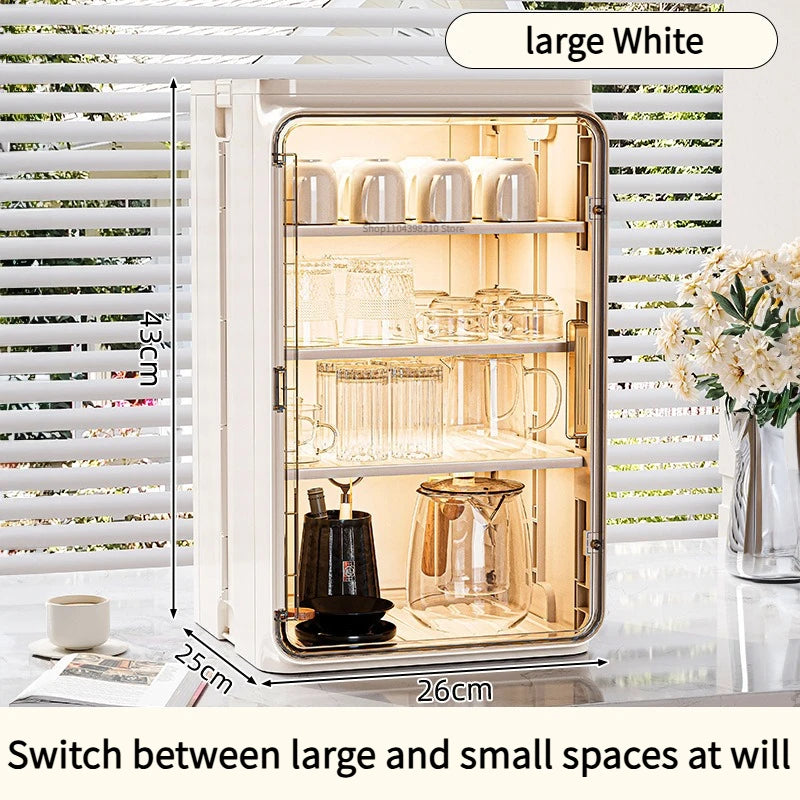 Transparent dustproof cup rack for mugs, tea cups, and coffee accessories