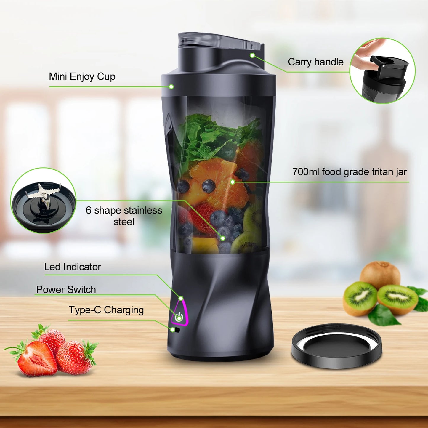 Outdoor-friendly blender cup—compact and multifunctional