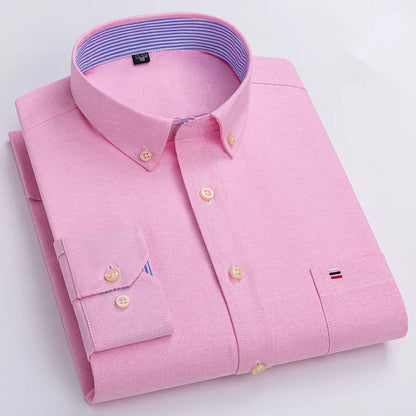 Smart casual cotton shirt with long sleeves, perfect for office or daily wear