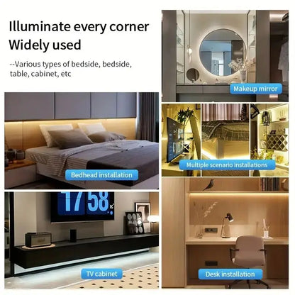 Flexible LED COB strip with touch dimmer—perfect for DIY lighting