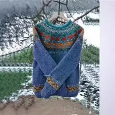 Thick warm oversized casual pullover for ladies