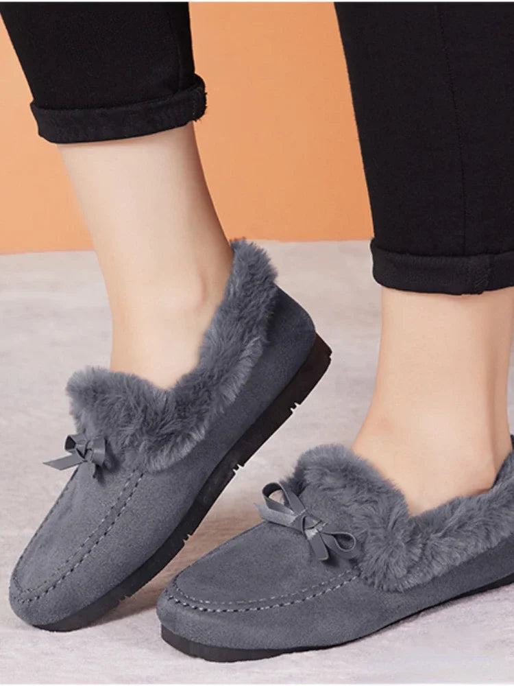 Plush Flat Shoes – Stylish Women’s Winter Casual Footwear