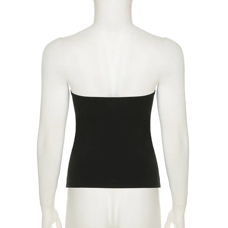 Women’s gothic black strapless tube top