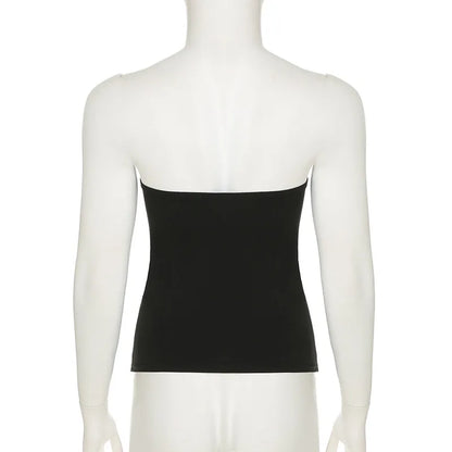 Women’s gothic black strapless tube top