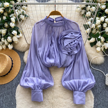 Elegant solid-color women’s blouse for everyday wear