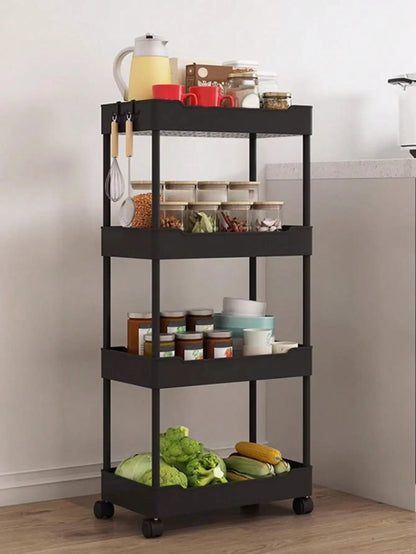 Movable slim storage rack for versatile home organization