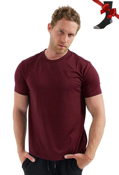 Men’s 100% superfine merino wool base-layer T-shirt