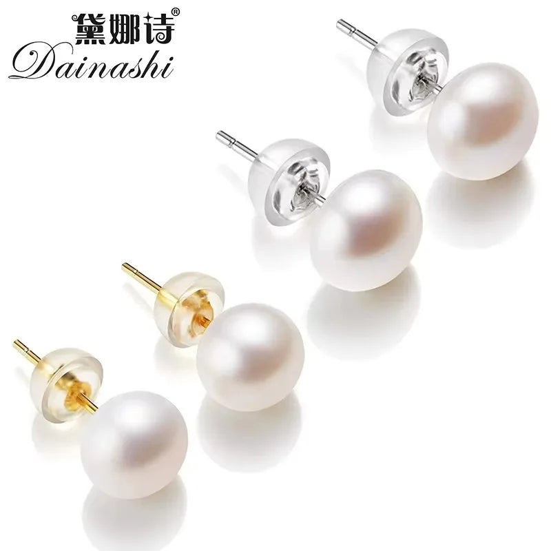Freshwater Pearl Stud Earrings – 925 Sterling Silver