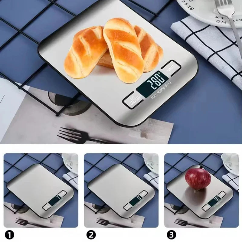 Stainless steel electronic scale for food and baking