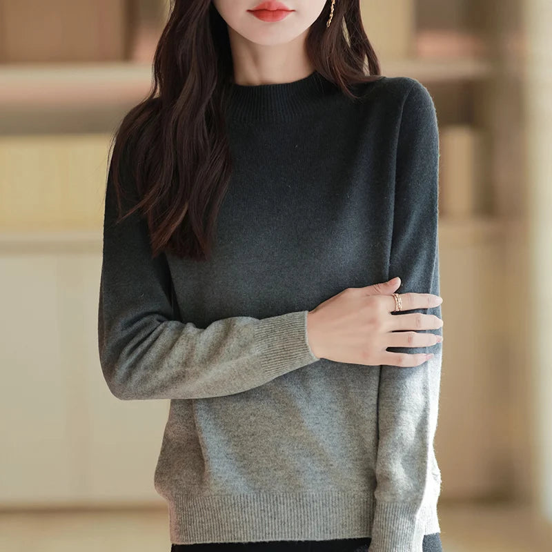 Women’s thick fine wool gradient sweater