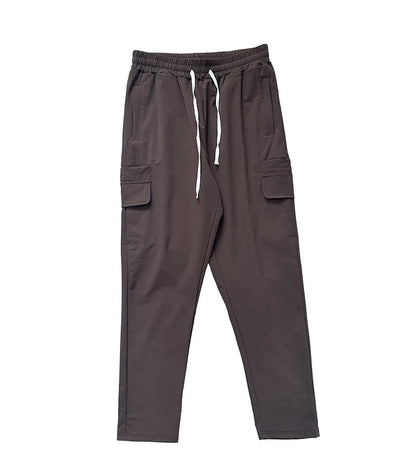 Trendy loose-fit drop-crotch casual trousers