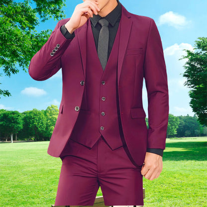 Elegant groomsmen suit jacket, vest & pants