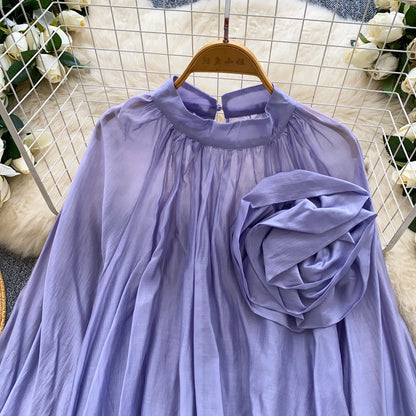 Elegant solid-color women’s blouse for everyday wear