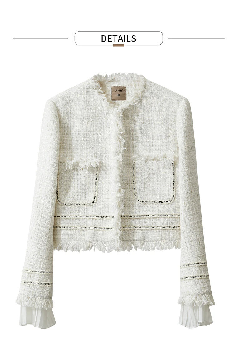 Women’s AMII minimalism chambray tweed short jacket