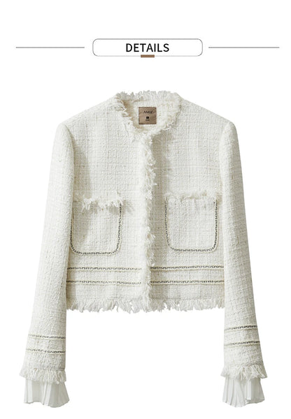 Women’s AMII minimalism chambray tweed short jacket