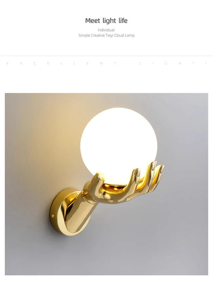Creative resin and glass bedside wall light for stylish décor