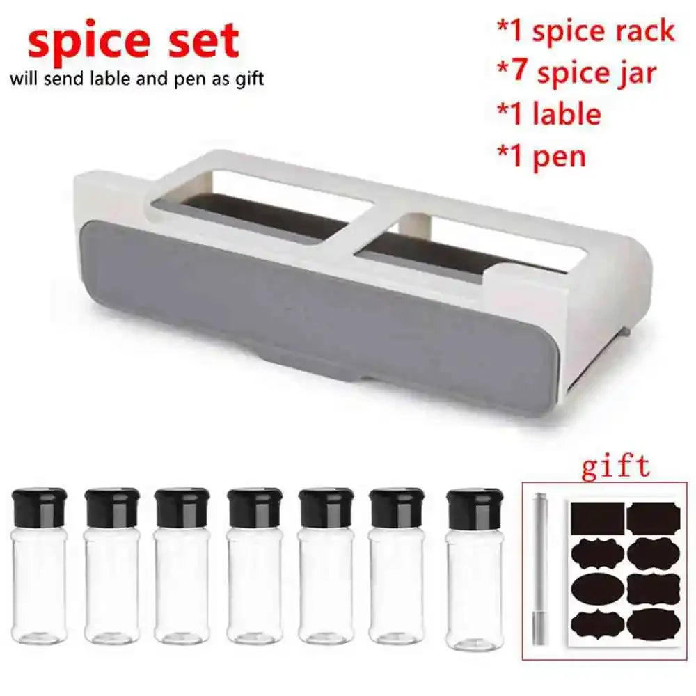 Space-saving spice storage rack for kitchen