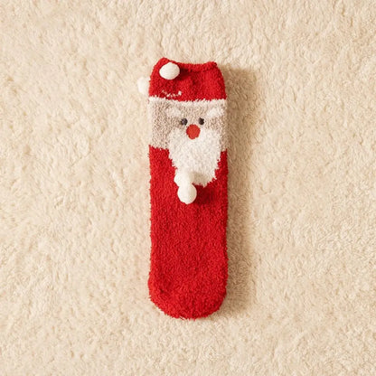 Cute Santa & Elk Socks – Thick Cozy Floor & Sleep Socks
