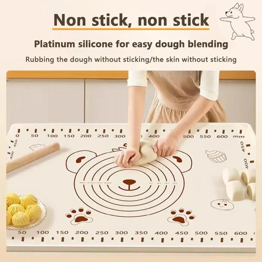 Large kitchen silicone mat for easy baking prep