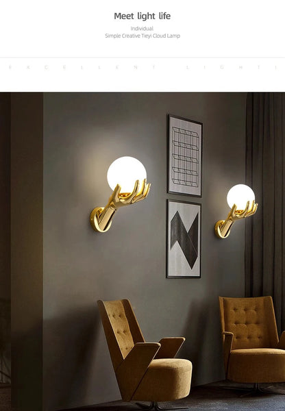 Creative resin and glass bedside wall light for stylish décor