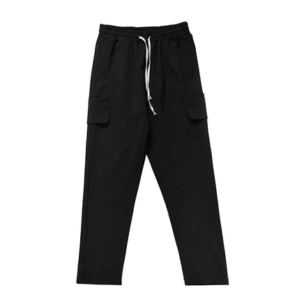 Trendy loose-fit drop-crotch casual trousers