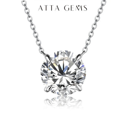 Women’s Moissanite Diamond Necklace – Silver Chain