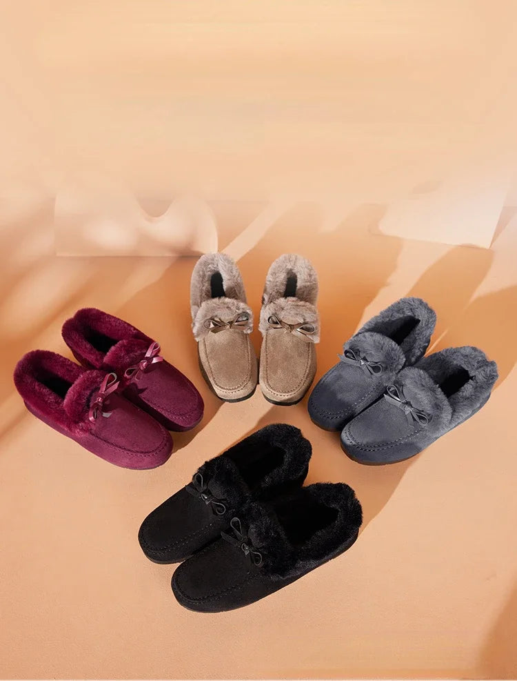 Plush Flat Shoes – Stylish Women’s Winter Casual Footwear