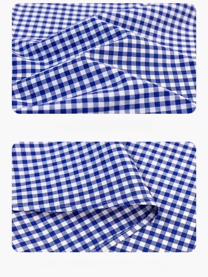 Premium 100% cotton Korean plaid shirt—slim fit, stylish, and comfortable