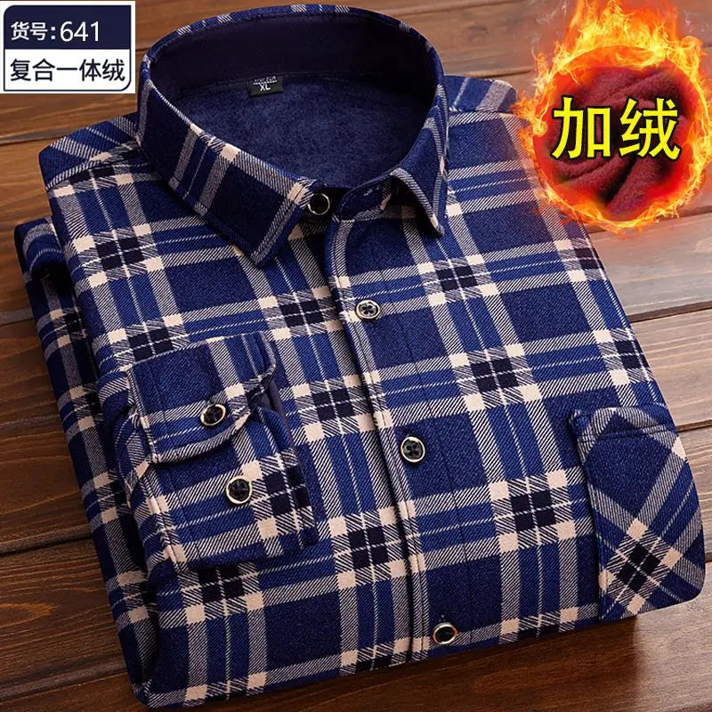 Men’s winter plaid shirt—soft, thick, and ideal for cold weather