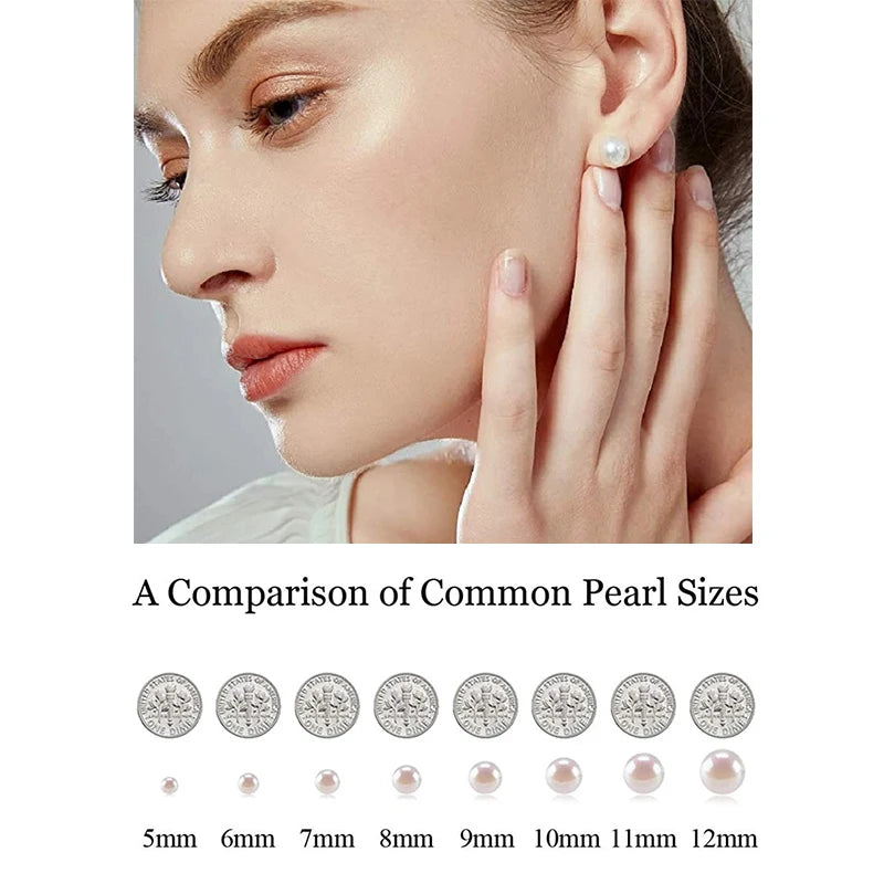 Freshwater Pearl Stud Earrings – 925 Sterling Silver