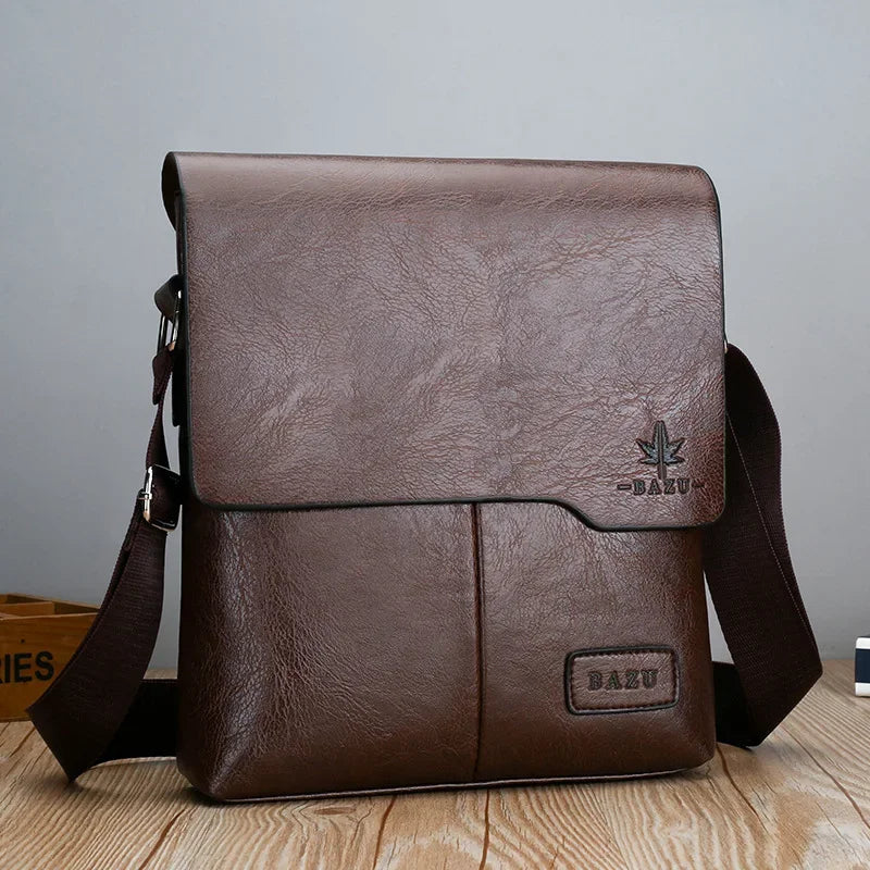 Durable premium leather side bag for men