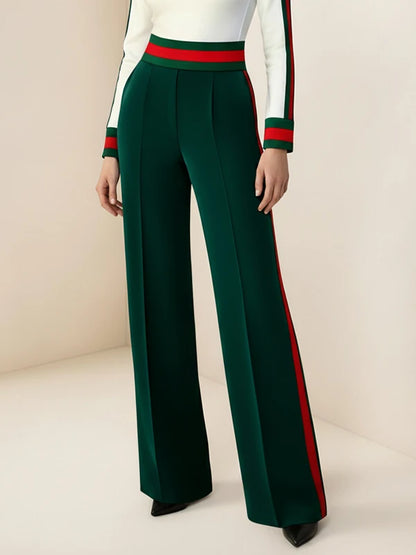 Stylish contrast-color casual/formal pants