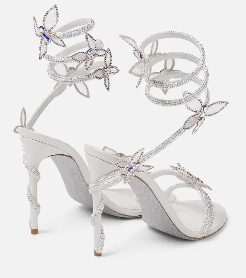 Crystal Butterfly Sandals – Sexy High Heel Gladiator Style