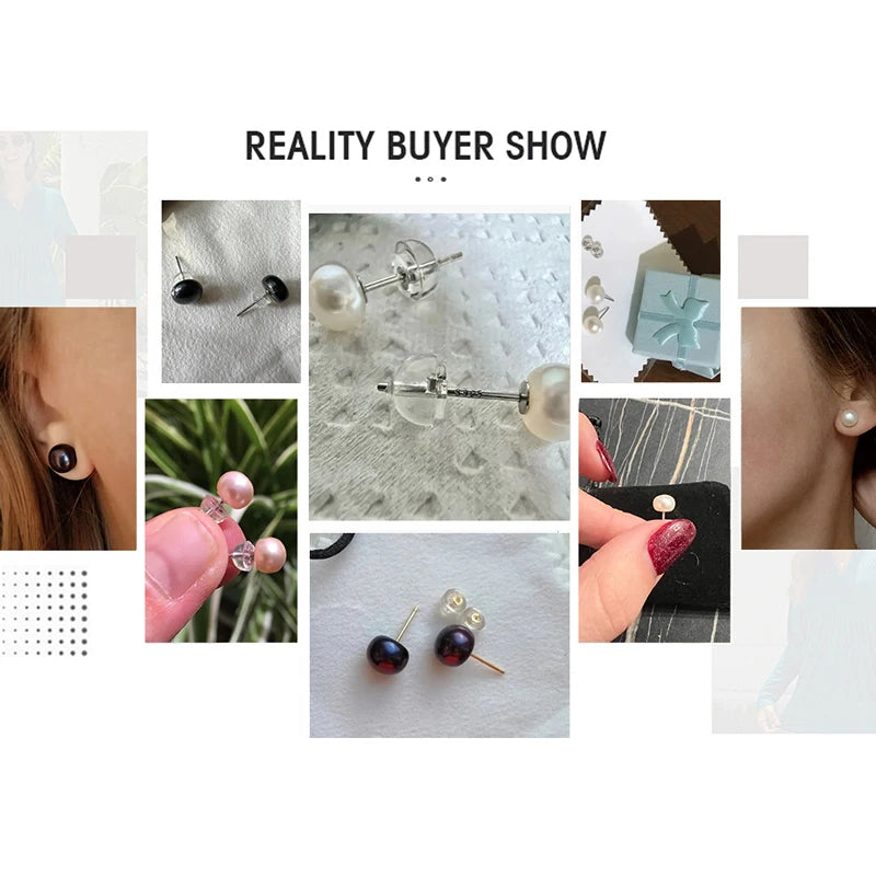 Freshwater Pearl Stud Earrings – 925 Sterling Silver