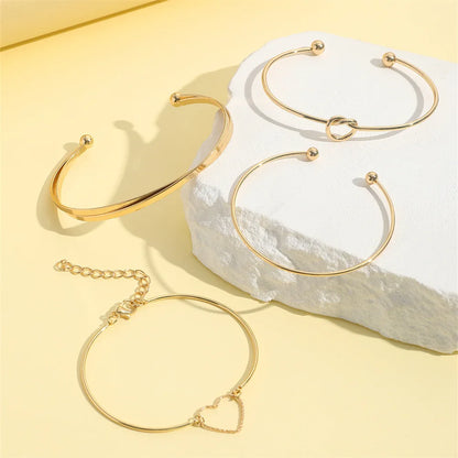4PCS Stainless Steel Bracelets – Woven Twist Bangles