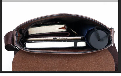 Durable premium leather side bag for men