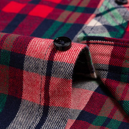 Big-size 8XL flannel shirt, soft 100% cotton, classic plaid