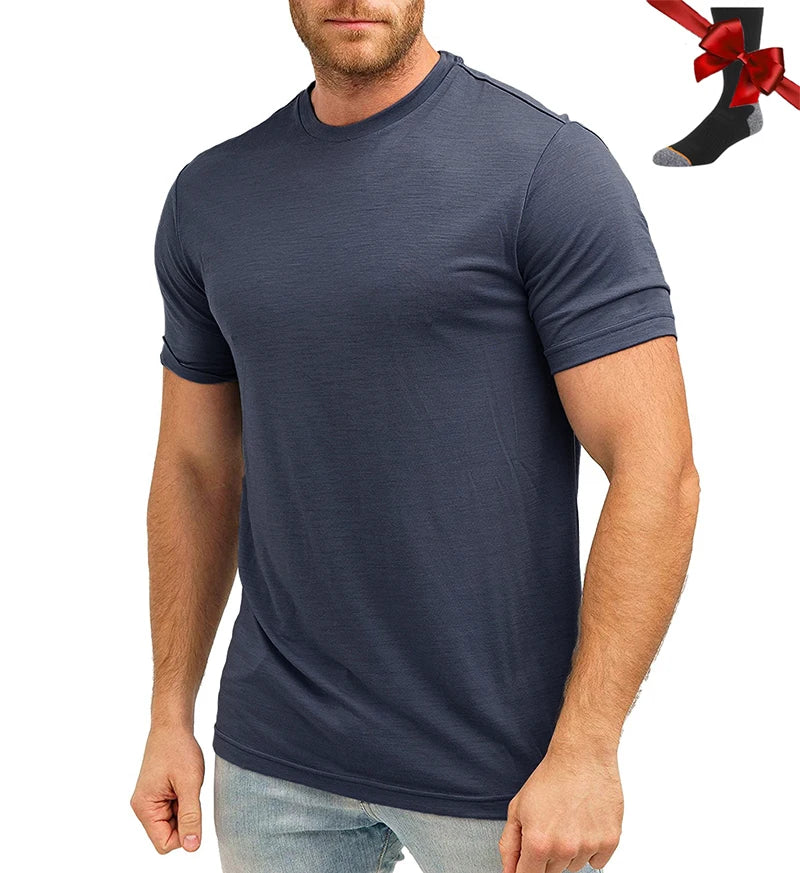 Men’s 100% superfine merino wool base-layer T-shirt