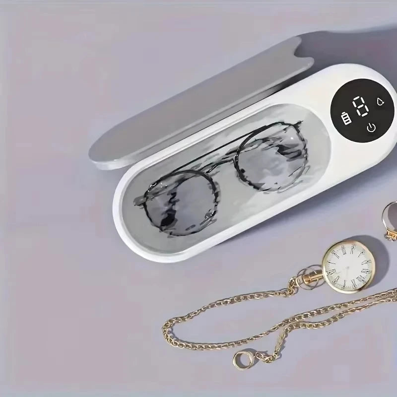 Ultrasonic cleaning gadget—perfect for contacts, glasses, and accessories