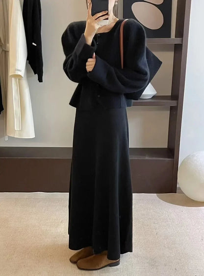 Women’s Korean-style pure wool swing skirt
