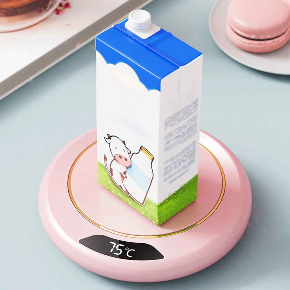 Compact USB beverage warmer with three temperature levels—perfect for hot drinks at your desk