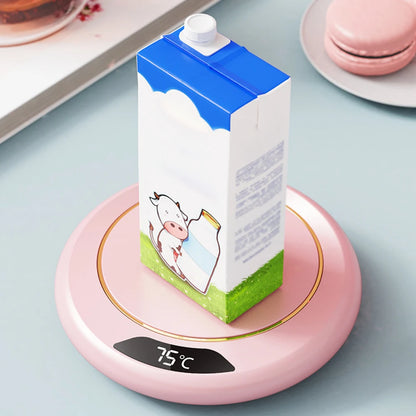 Compact USB beverage warmer with three temperature levels—perfect for hot drinks at your desk