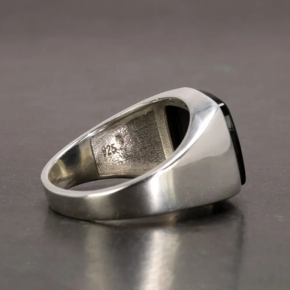 925 sterling silver men’s ring with premium natural stone