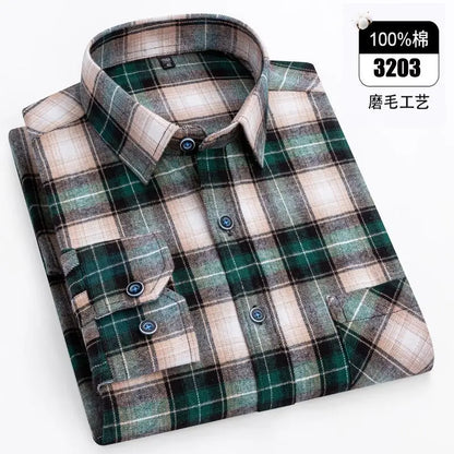Ultra-soft 100% cotton flannel shirt, up to 11XL, cozy and stylish