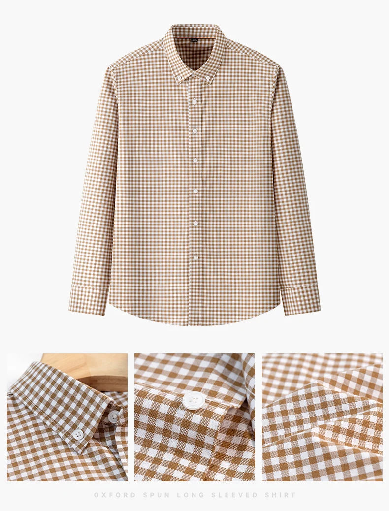Premium 100% cotton Korean plaid shirt—slim fit, stylish, and comfortable