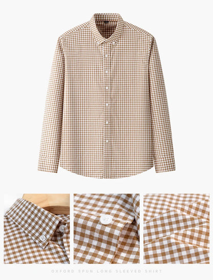 Premium 100% cotton Korean plaid shirt—slim fit, stylish, and comfortable