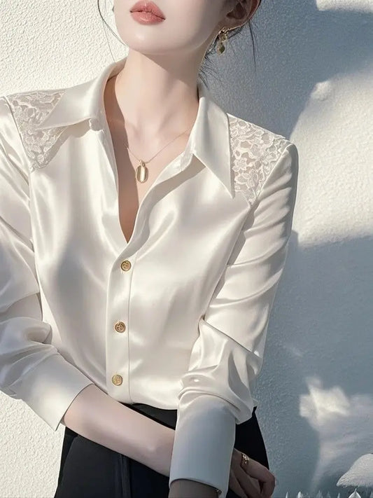 Women’s luxury-feel white base layer shirt