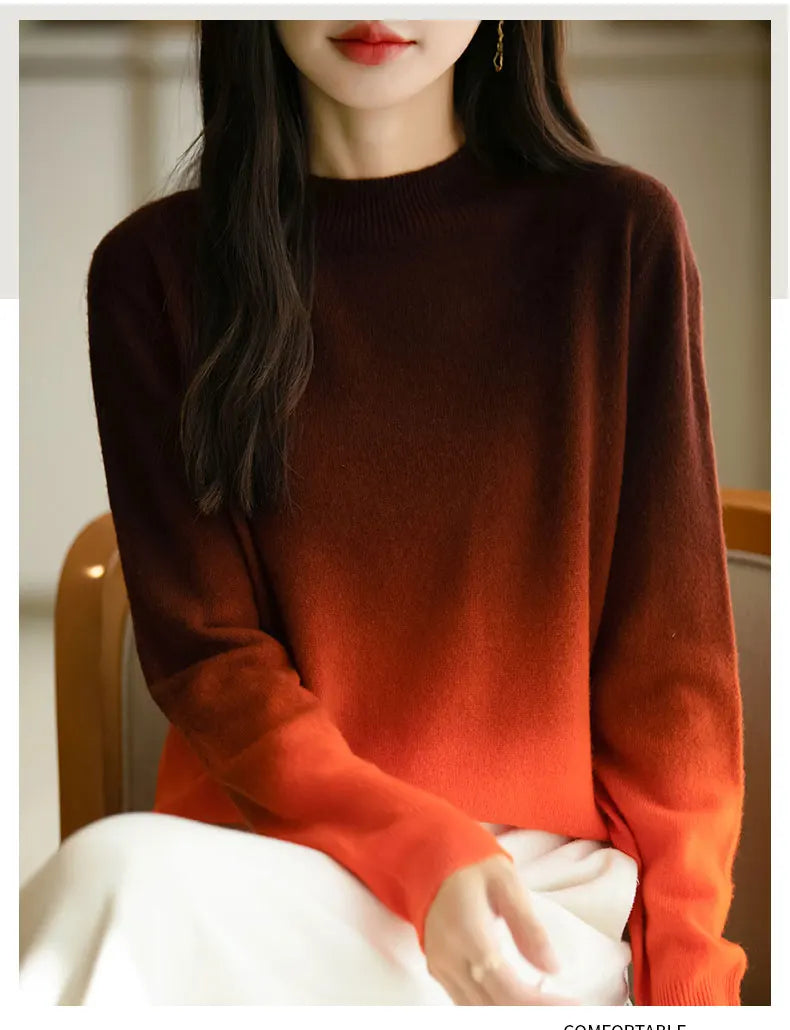 Women’s thick fine wool gradient sweater