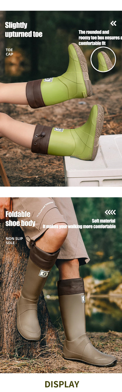 Non-slip fleece-lined rain boots for men & women