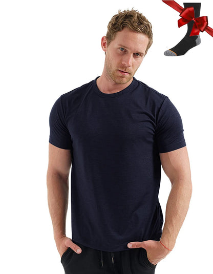 Men’s 100% superfine merino wool base-layer T-shirt